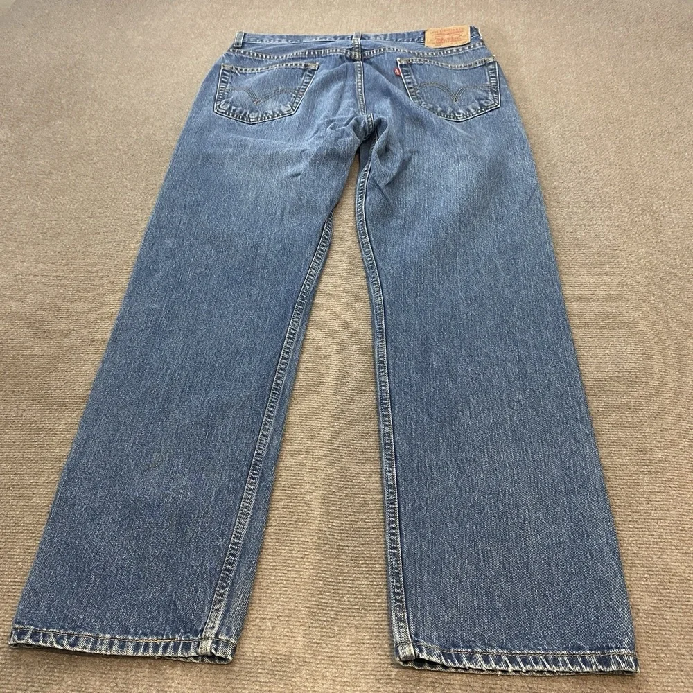 VTG Levis 505 Jeans Mens 36x32 Blue Denim Straight‎ Leg Baggy Fit Y2K Distressed